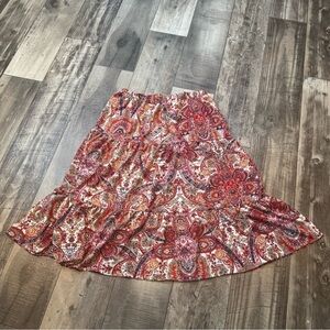 Shein 4xl curve red blue paisley long ruffle skirt bundle 4 or more $5 a pc